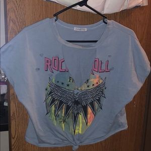 Rock and Roll cut out shirt